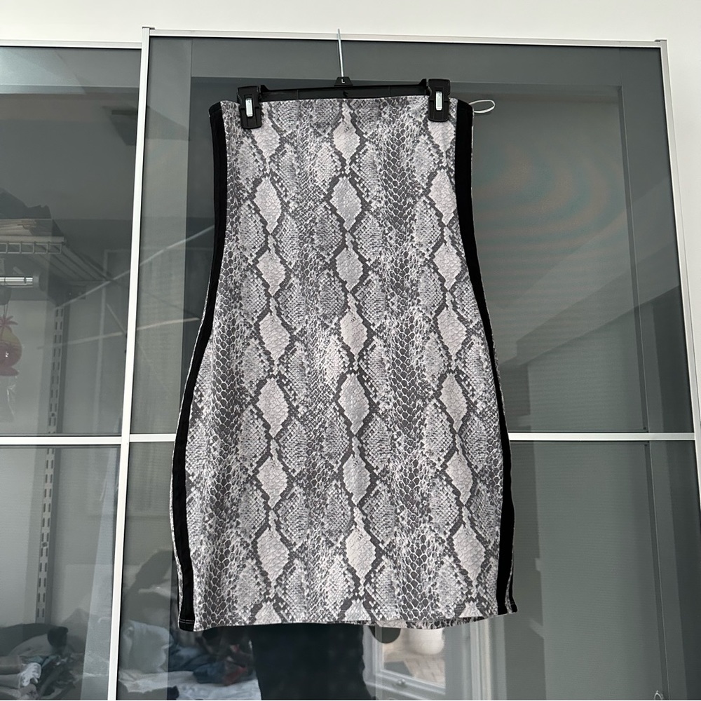 Express - snake print strapless dress
